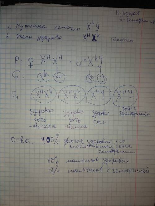 Блин! как это решить! вообще не понимаю! ! мужчина страдает гемофилией. родители его жены здоровы по