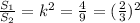 \frac{S_1}{S_2} = k^2 = \frac{4}{9} =( \frac{2}{3} )^2