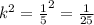 k^{2} = \frac{1}{5} ^2= \frac{1}{25}