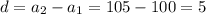 d=a_2-a_1=105-100=5