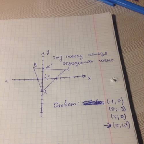 Постройте треугольник, если известны координаты его вершин: a(0; -3), b(-2; 3), c(5; 2) укажите коор