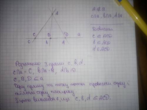 Точка а не принадлежит прямой а. доведите, что все прямые, которые проходят через точку а и пересека