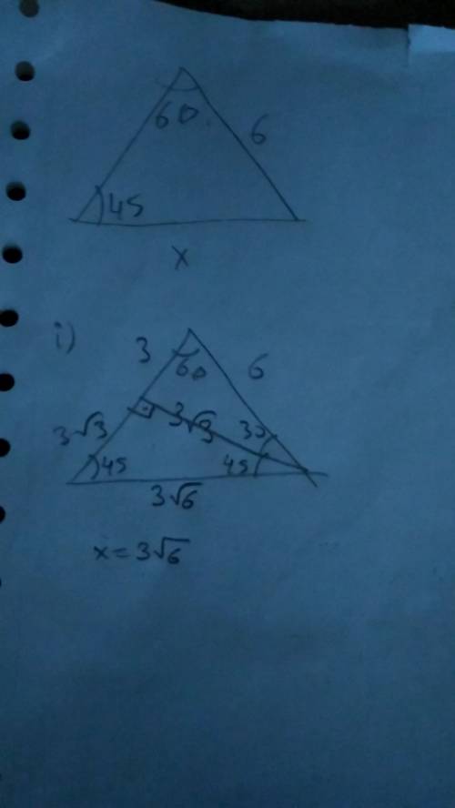 Утрикутнику abc кут a=60,кут b = 45 ac = корень 6 см. знайти сторону bc.