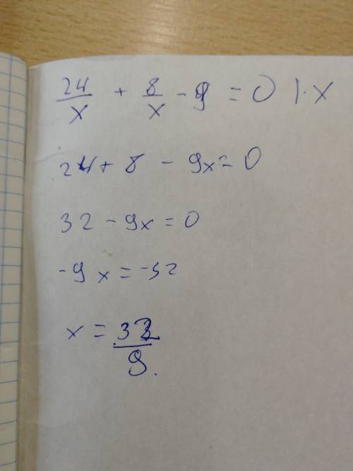 Решите уравнение 1)8/x-4+24/x=5 2)4x^2-5x+2/3x-4=4