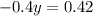 -0.4y=0.42