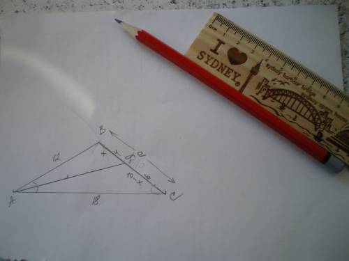 Стороны треугольника равны 18 см, 12 см и 10 см. найдите отрезки, на которые делит сторону треугольн