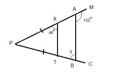 Сделайте чертёж и решите . прямые кт и ав пересекают стороны угла мрс в точках к, т и а. в соответст