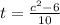 t= \frac{ c^{2}-6 }{10}