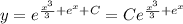 y= e^{\frac{x^3}{3} +e^x+C}=C e^{\frac{x^3}{3} +e^x}