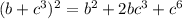 (b+c^3)^2=b^2+2bc^3+c^6