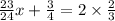 \frac{23}{24}x + \frac{3}{4 } = 2 \times \frac{2}{3}