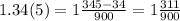 1.34(5) = 1\frac{345 - 34}{900} = 1 \frac{311}{900}