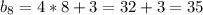 b_{8} = 4*8+3=32+3=35