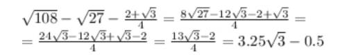 Корень из 108*cos^2 23п/12 - корень из 27