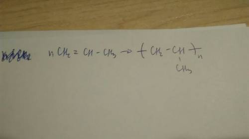 Дописати рівняння реакції n ch2=ch-ch3 ->