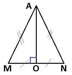 Постройте равнобедренный треугольник abc. постройте перпендикуляр от точки a к основанию bc. проверь