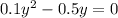 0.1y^2 - 0.5y = 0