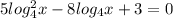 5log^2_4 x-8log_4x+3=0