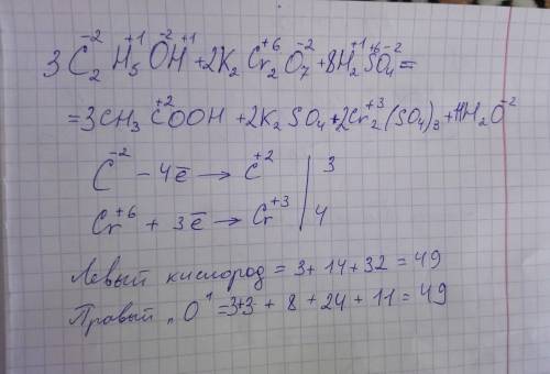 C2h5oh+k2cr2o7+h2so4=ch3cooh+k2so4+cr2(so4)3+h2o написать овр подробно, !