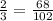 \frac{2}{3}=\frac{68}{102}