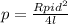 p= \frac{R pi d^{2} }{4l}