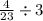 \frac{4}{23} \div 3