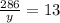 \frac{286}{y} = 13