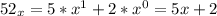 52_x=5*x^1+2*x^0=5x+2