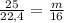 \frac{25}{22,4} = \frac{m}{16}&#10;