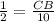 \frac{1}{2} = \frac{CB}{10}