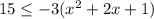 15 \leq -3(x^2+2x+1)&#10;&#10;