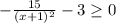 - \frac{15}{(x+1)^{2} } -3 \geq 0&#10;