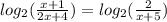 log_{2} (\frac{x+1}{2x+4})=log_{2}( \frac{2}{x+5} )