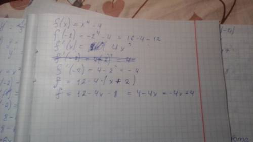 Найдите значение функции f(x)=x^4-4 в точке x=-2