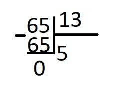 65: 13=5подскажите как решить в строчку