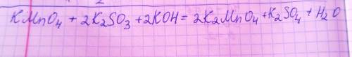 Уравнять методом полуреакций kmno4+k2so3+koh=k2mno4+k2so4+h2o ,