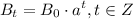 $B_t=B_0\cdot{a^t}, t\in{Z}$