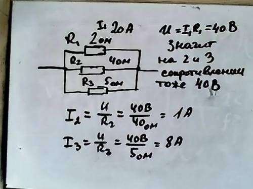 Дано параллельное соединение.сопротивление 1 равно 2 ом,сопротивление 2 равно 4 ом,сопротивление 3 р