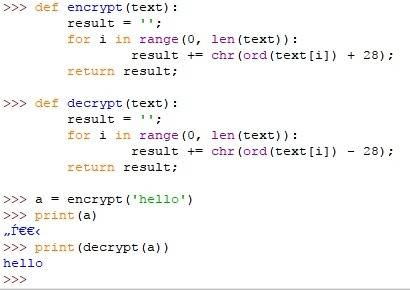 Написать программу для шифрования (шифр замены) на python 50 б