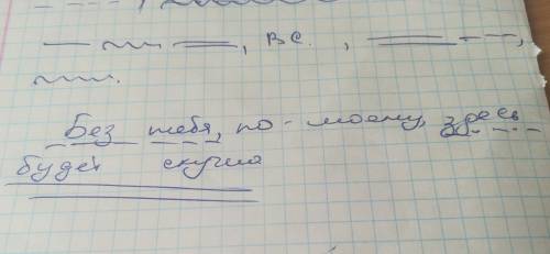 Синтаксический разбор предложения: без тебя,по-моему,здесь будет скучно