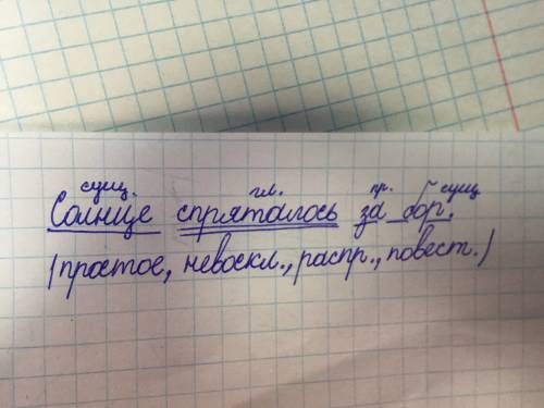 Как разобрать предложение под цифрой 4 солнце спряталась за бор 3 класс