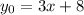 y_{0}=3x+8