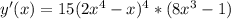 y'(x)=15(2x^{4}-x )^{4}*(8x^{3}-1)