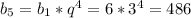 b_5=b_1*q^4=6*3^4=486