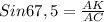 Sin 67,5= \frac{AK}{AC}