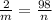 \frac{2}{m} = \frac{98}{n}