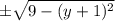 \pm \sqrt{9-(y+1)^2}