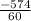 \frac{-574}{60}