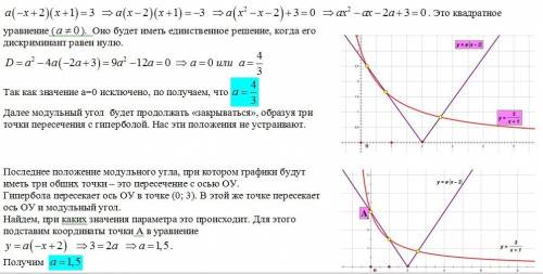 A*i x-2 i=3/(x+1) найти все значения параметра a при которых уравнение имеет ровно 2 корня при х при