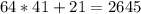 64*41+21=2645